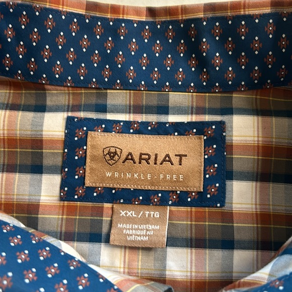 Ariat Scout Wrinkle Free Button-up Brown Plaid Western Cowboy Shirt. Size XXL - Picture 7 of 12